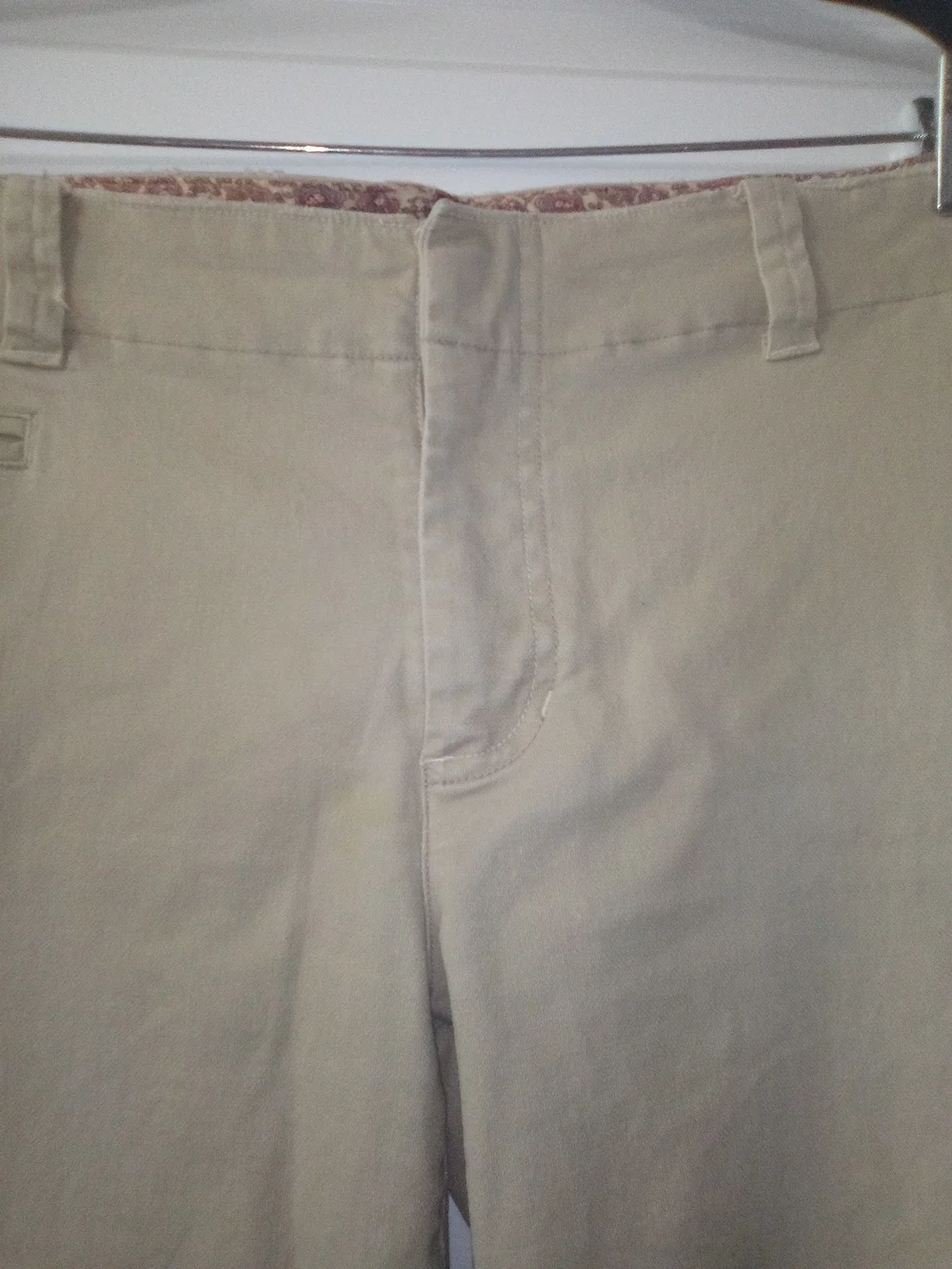 American Eagle Outfitters Y2K Light Academia Preppy Khaki Flare Trousers Size XL - Picture 4 of 8
